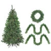 4-Piece Artificial Winter Spruce Christmas Tree, Wreath And Garland Set 6.5' - Clear Lights -Optimal Christmas Shop northlight z16018 mainupdated 75960.1670422132