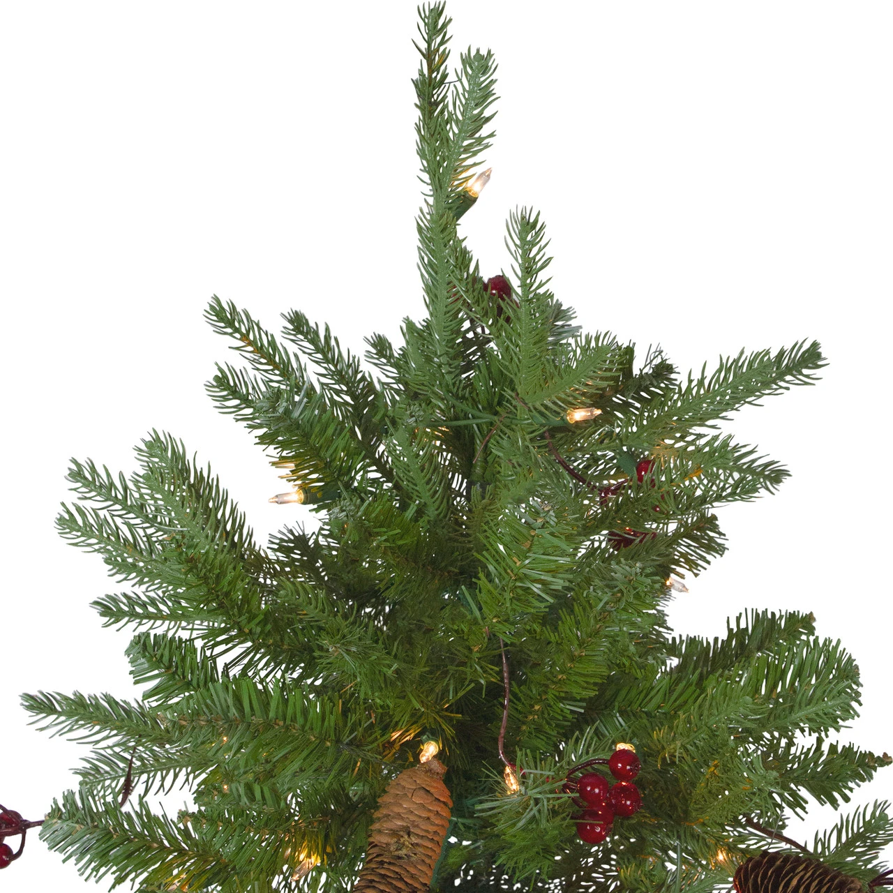 7.5’ Pre-Lit Mixed Winter Berry Pine Artificial Christmas Tree - Clear Lights 6 7.5’ Pre-Lit Mixed Winter Berry Pine Artificial Christmas Tree - Clear Lights - Image 4