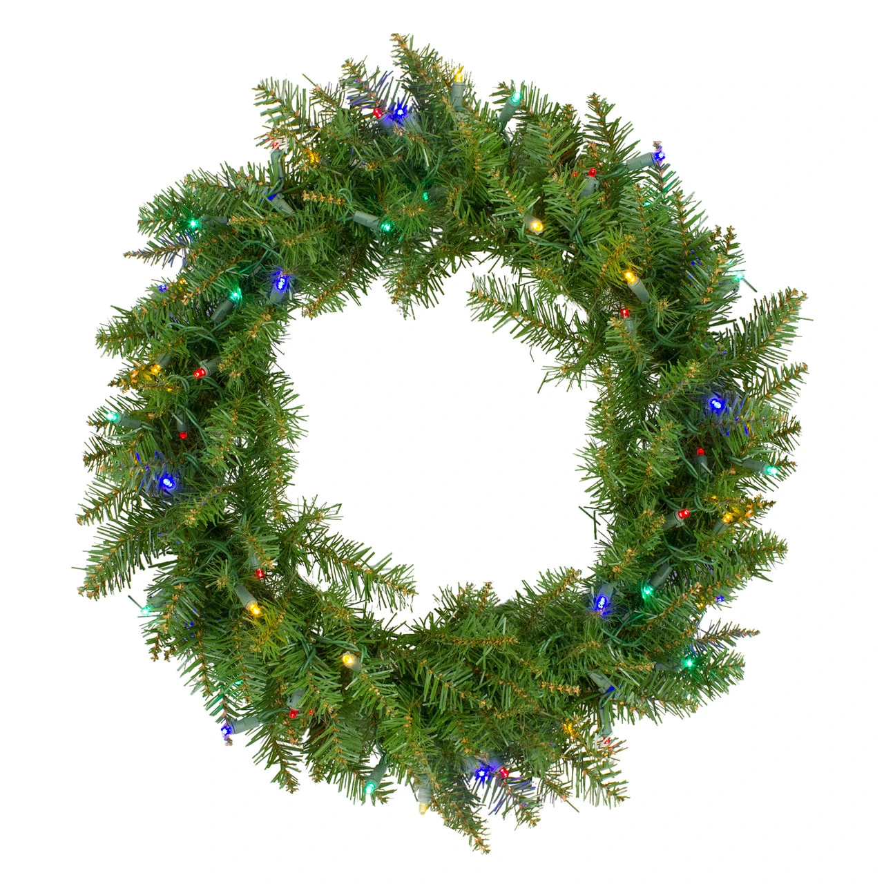 24" Pre-Lit Northern Pine Artificial Multi-Color LED Lights Christmas Wreath 3 24" Pre-Lit Northern Pine Artificial Multi-Color LED Lights Christmas Wreath