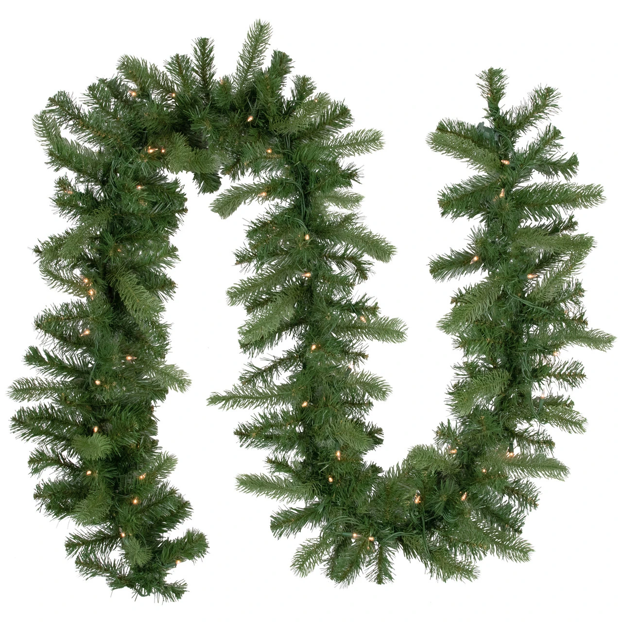9' X 10" Pre-Lit Noble Fir Artificial Christmas Garland - Clear Lights 4 9' X 10" Pre-Lit Noble Fir Artificial Christmas Garland - Clear Lights - Image 2