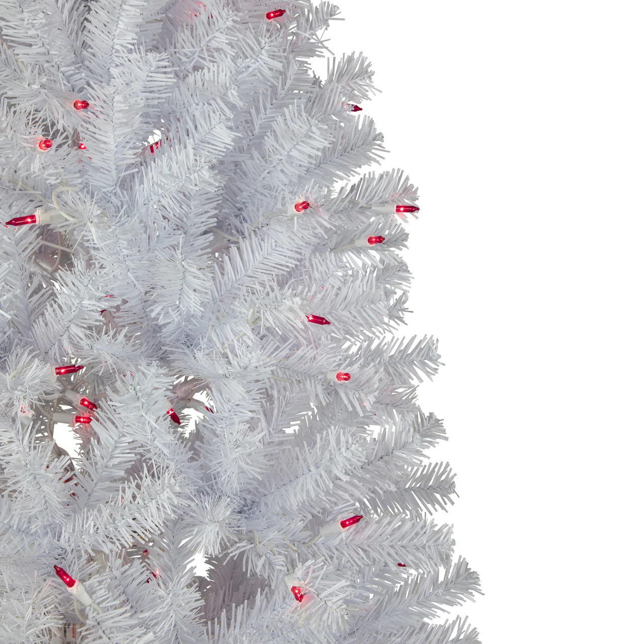 6.5’ Pre-Lit Slim Geneva White Spruce Artificial Christmas Tree, Pink Lights 4 6.5’ Pre-Lit Slim Geneva White Spruce Artificial Christmas Tree, Pink Lights - Image 2