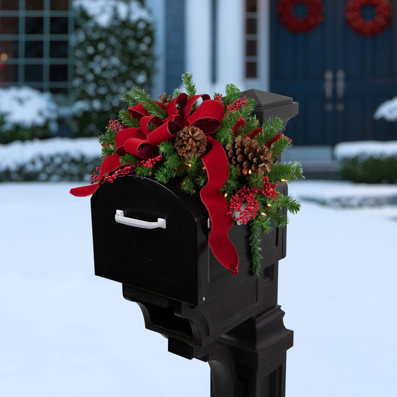 28" Pre-Lit Dorchester Pine Artificial Christmas Swag, Clear Lights 4 28" Pre-Lit Dorchester Pine Artificial Christmas Swag, Clear Lights - Image 2