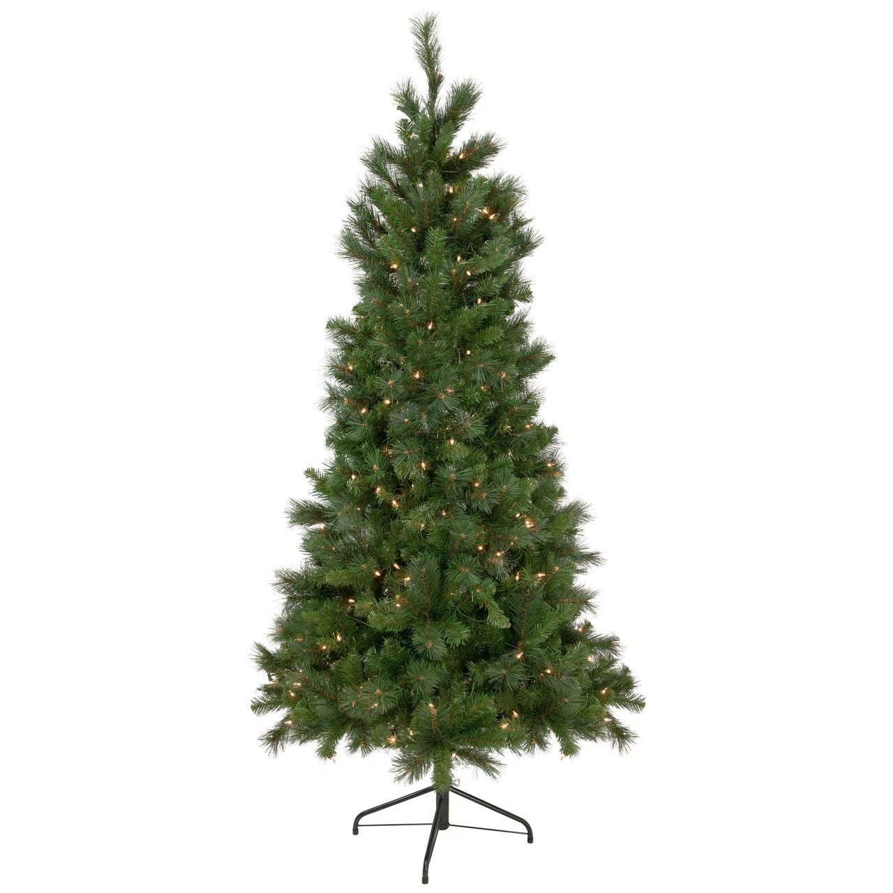6.5' Pre-Lit Medium Beaver Pine Artificial Christmas Wall Tree, Clear Lights 3 6.5' Pre-Lit Medium Beaver Pine Artificial Christmas Wall Tree, Clear Lights