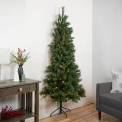 6.5' Pre-Lit Medium Beaver Pine Artificial Christmas Wall Tree, Clear Lights 11 6.5' Pre-Lit Medium Beaver Pine Artificial Christmas Wall Tree, Clear Lights -Optimal Christmas Shop northlight z92831 style 00007.1667554525