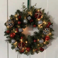 Mixed Beaver Pine Artificial Christmas Wreath, 24-Inch, Clear Lights -Optimal Christmas Shop northlight z92834 cxpic 58565.1668699734