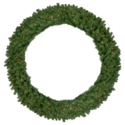 Pre-Lit Deluxe Dorchester Pine Artificial Christmas Wreath, 60-Inch, Clear Lights
