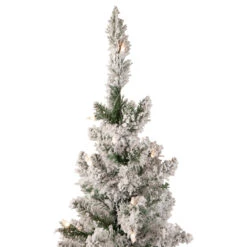 4' Pre-Lit Flocked Pine Slim Artificial Christmas Tree, Clear Lights -Optimal Christmas Shop northlight z92855 3 88888.1667569729