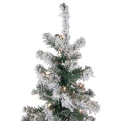 6' Pre-Lit Slim Flocked Pine Artificial Christmas Tree, Clear Lights -Optimal Christmas Shop northlight z92856 3 24640.1667490914