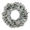 Pre-Lit Flocked Snow White Artificial Christmas Wreath, 36-Inch, Clear Lights -Optimal Christmas Shop northlight z92860 1 95549.1671643909