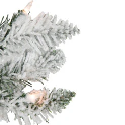 Pre-Lit Flocked Snow White Artificial Christmas Wreath, 36-Inch, Clear Lights -Optimal Christmas Shop northlight z92860 3 01105.1671643909