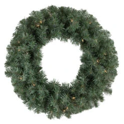 Pre-lit Colorado Blue Spruce Artificial Christmas Wreath, 24-Inch, Clear Lights