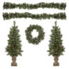 5-Piece Pre-Lit Frosted Verona Berry Pine Artificial Christmas Entryway Set -Optimal Christmas Shop northlight z94032 main 05006.1667488616