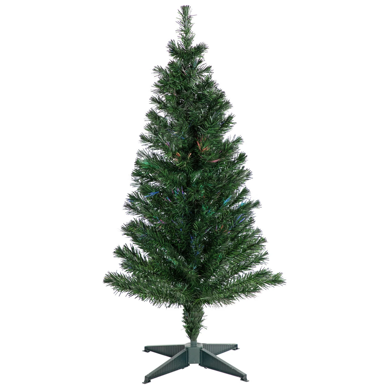 4' Multi-Color Fiber Optic Pine Christmas Tree 3 4' Multi-Color Fiber Optic Pine Christmas Tree