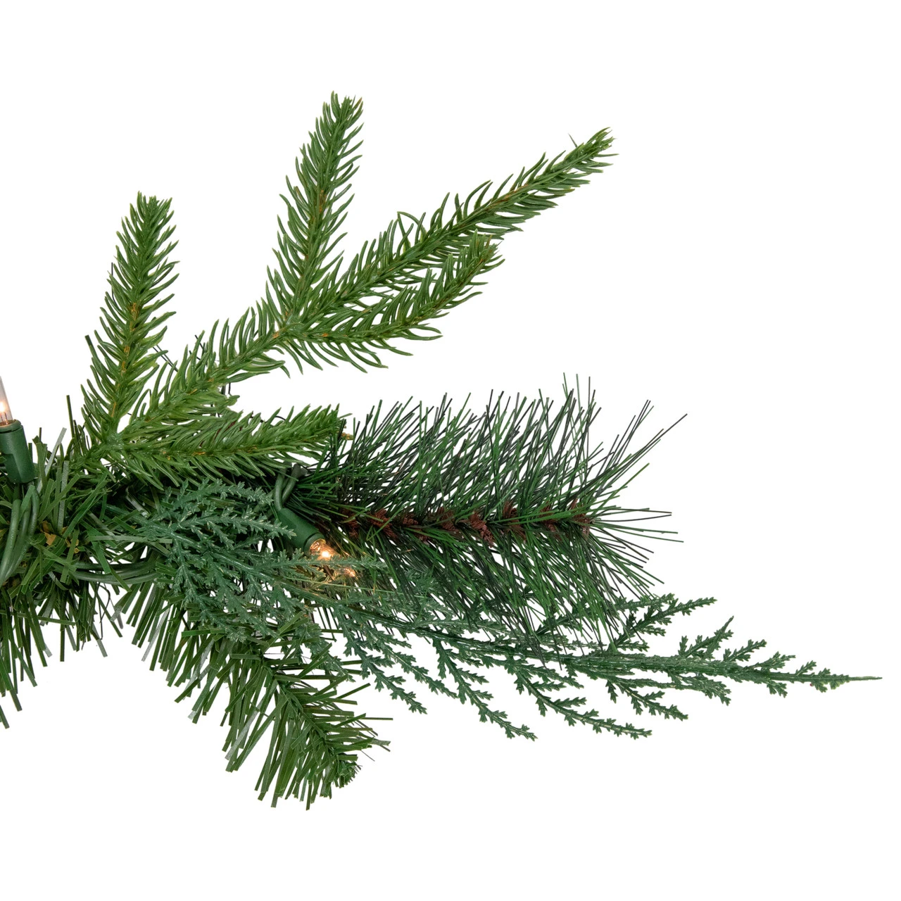 6' X 18" Pre-Lit Mixed Pine Artificial Christmas Icicle Garland, Clear Lights 4 6' X 18" Pre-Lit Mixed Pine Artificial Christmas Icicle Garland, Clear Lights - Image 2