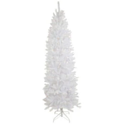 7.5' Pre-Lit Rapids White Pine Pencil Artificial Christmas Tree, Clear Lights