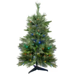 3' X 29 Pre-Lit Ashcroft Cashmere Pine Full Artificial Christmas Tree - Multi LED Lights