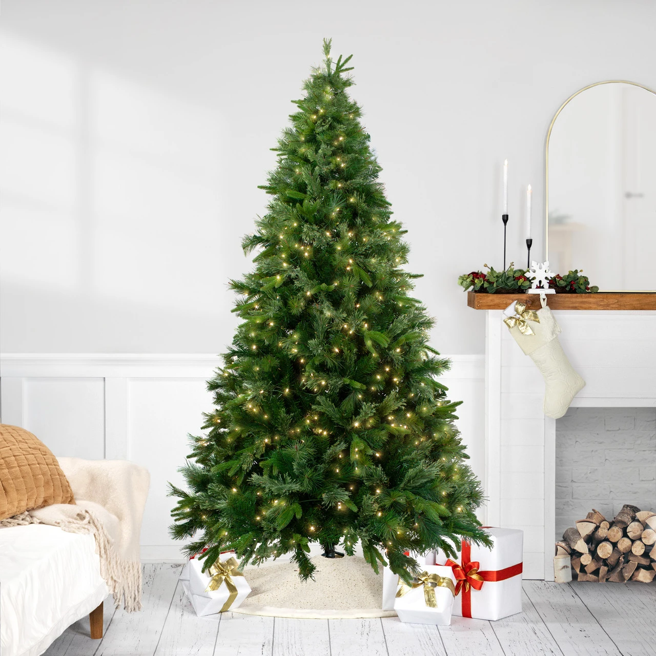 6.5' Pre-Lit Full Ashcroft Cashmere Pine Artificial Christmas Tree - Warm Clear LED Lights 3 6.5' Pre-Lit Full Ashcroft Cashmere Pine Artificial Christmas Tree - Warm Clear LED Lights