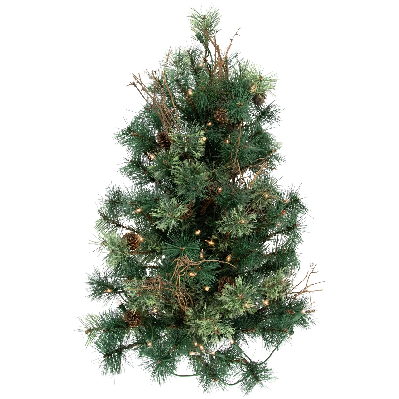 2' Pre-Lit Country Mixed Pine Artificial Christmas Wall Tree - Clear Lights 3 2' Pre-Lit Country Mixed Pine Artificial Christmas Wall Tree - Clear Lights