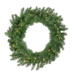 Pre-Lit Buffalo Fir Artificial Christmas Wreath - 30-Inch, Warm White LED Lights