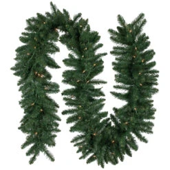 9' X 12" Pre-Lit Buffalo Fir Artificial Christmas Garland - Clear Lights