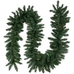 9' X 12" Pre-Lit Buffalo Fir Artificial Christmas Garland - Warm White LED Lights