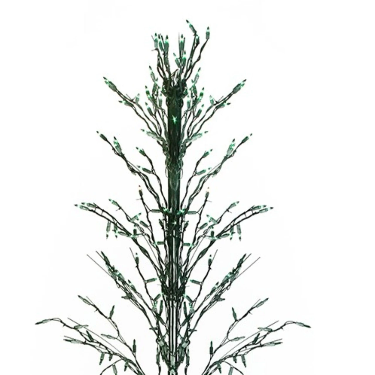 9' Black Pre-Lit Artificial Cascade Twig Christmas Tree - Green Lights 4 9' Black Pre-Lit Artificial Cascade Twig Christmas Tree - Green Lights - Image 2