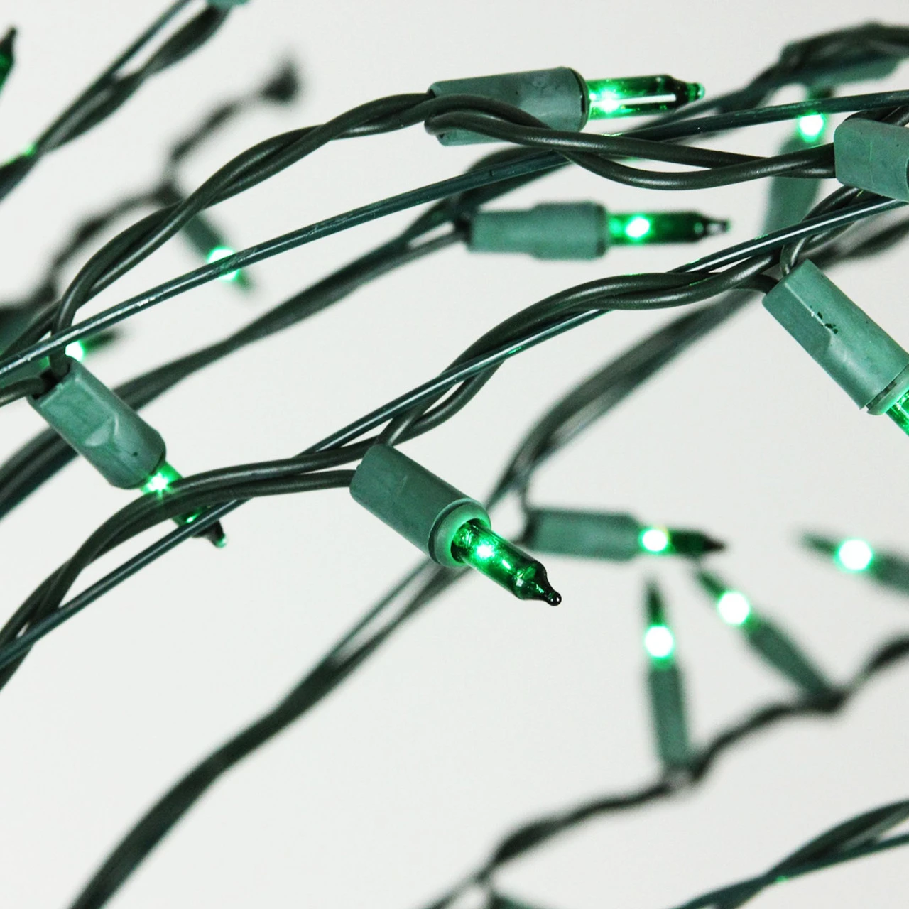 9' Black Pre-Lit Artificial Cascade Twig Christmas Tree - Green Lights 5 9' Black Pre-Lit Artificial Cascade Twig Christmas Tree - Green Lights - Image 3