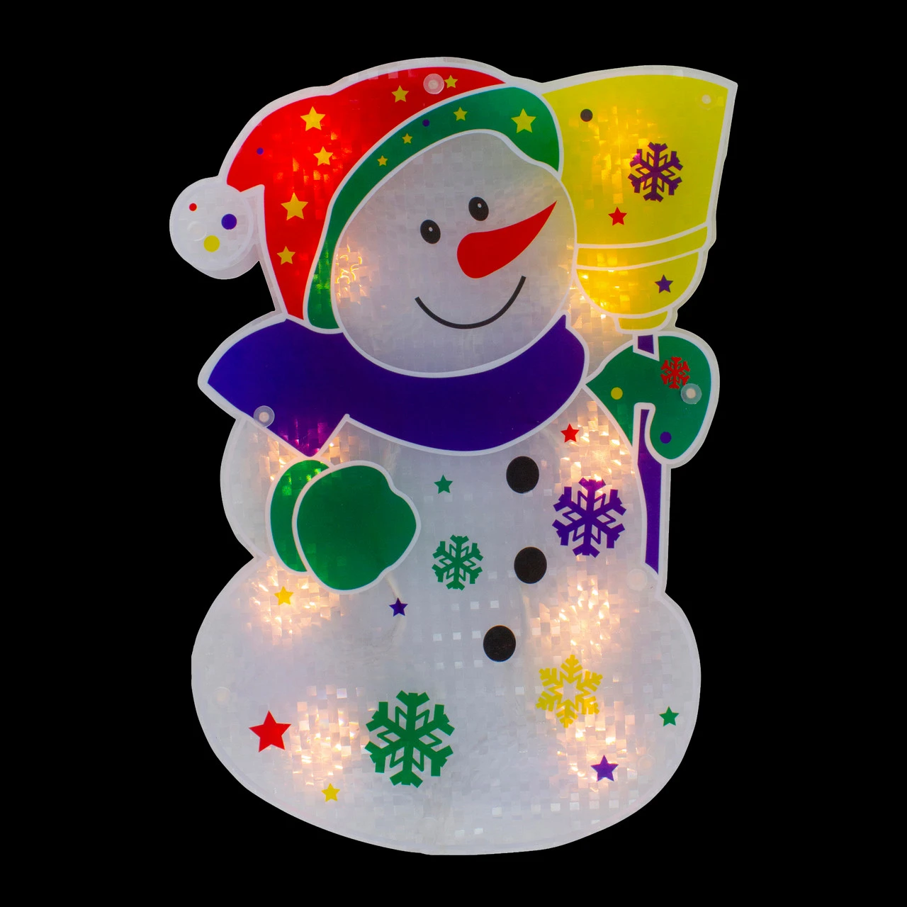 12.5" Lighted White Snowman Christmas Window Silhouette Decor 4 12.5" Lighted White Snowman Christmas Window Silhouette Decor - Image 2