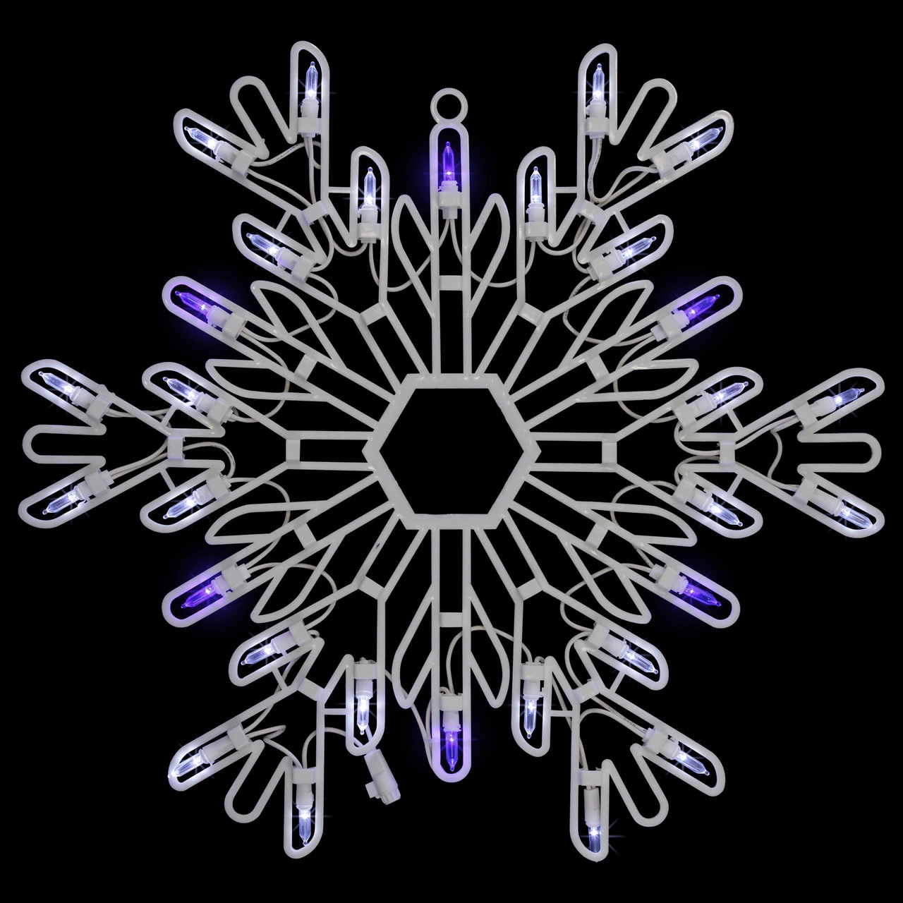 15" LED Lighted Pure White And Blue Snowflake Christmas Window Silhouette Decor 3 15" LED Lighted Pure White And Blue Snowflake Christmas Window Silhouette Decor