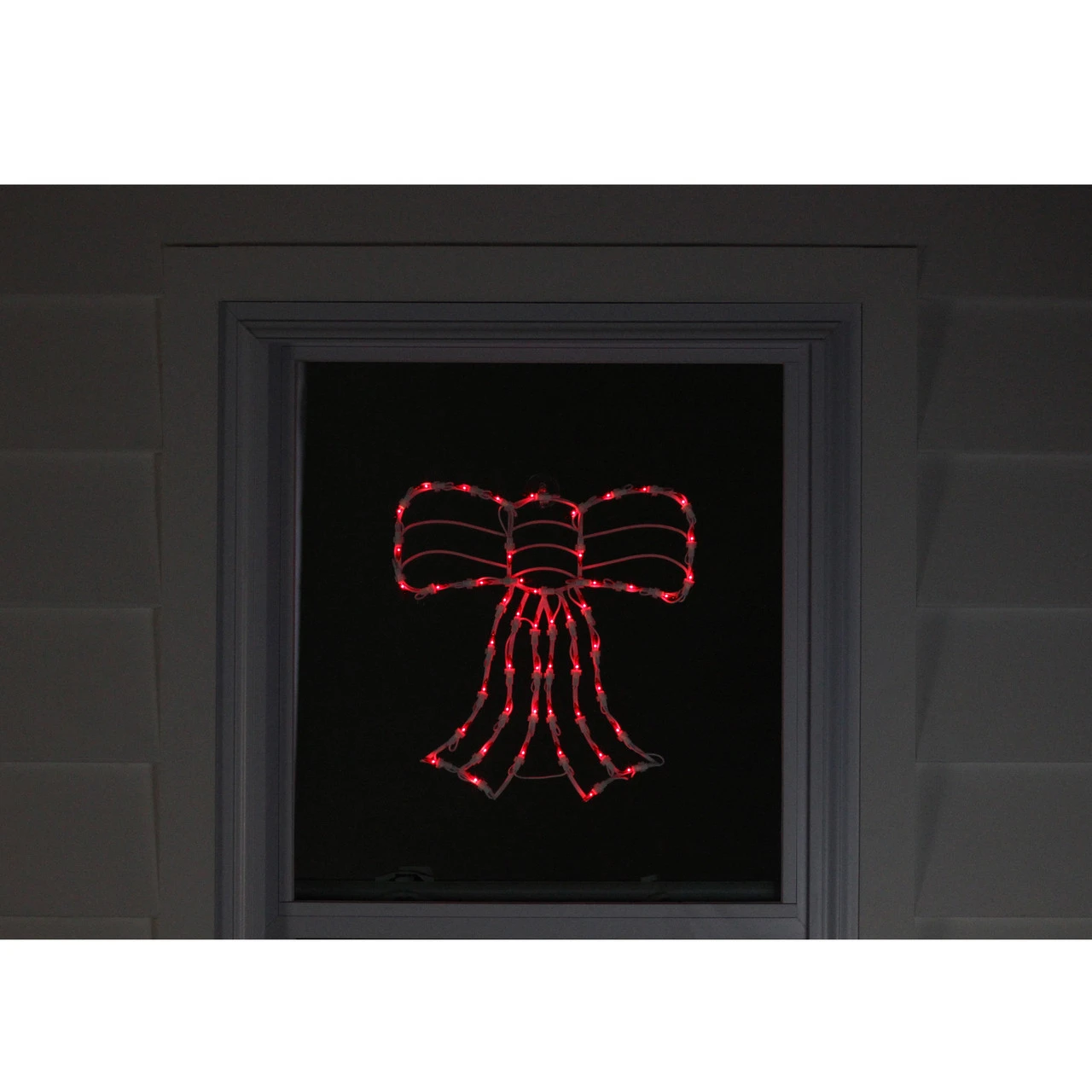 14" Lighted Red Bow Window Silhouette Christmas Decoration 6 14" Lighted Red Bow Window Silhouette Christmas Decoration - Image 4