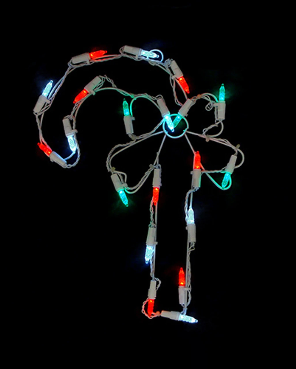12" Battery Operated LED Candy Cane Christmas Window Silhouette Decoration 3 12" Battery Operated LED Candy Cane Christmas Window Silhouette Decoration