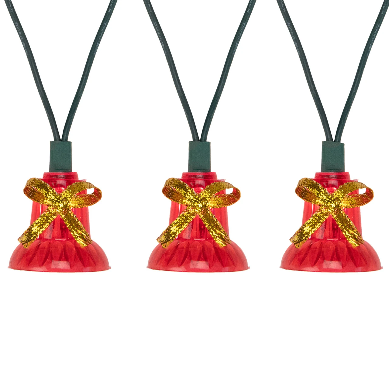 40-Count Red Bells With Musical Christmas Light Set, 13ft Green Wire 3 40-Count Red Bells With Musical Christmas Light Set, 13ft Green Wire