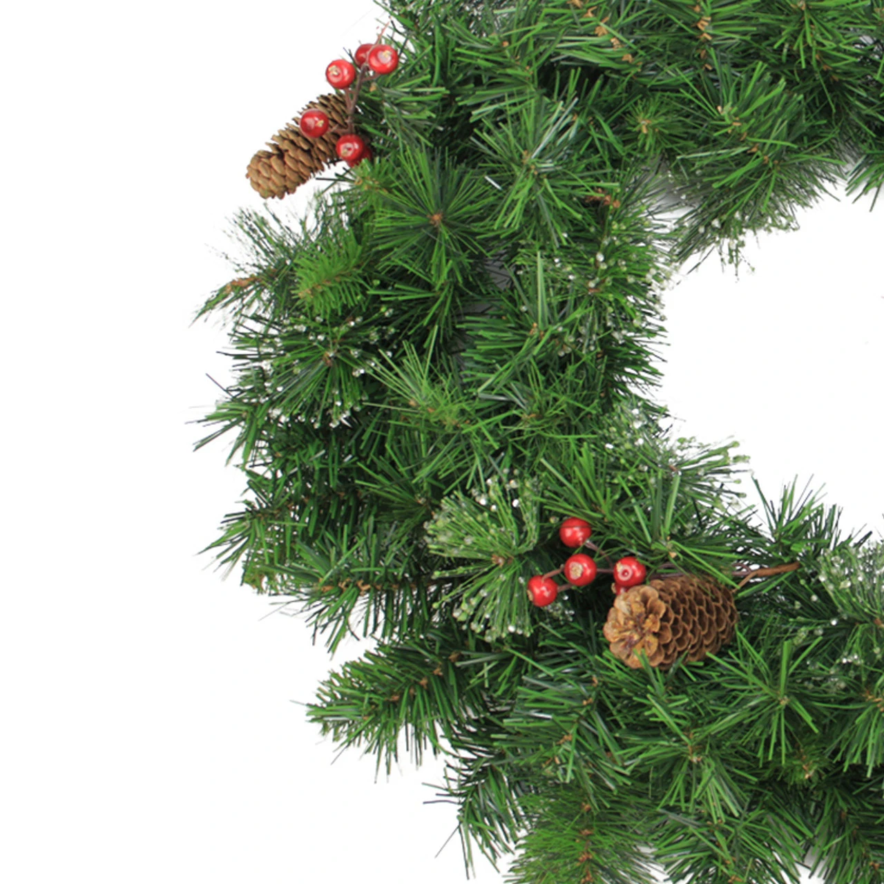 Iced Mixed Pine Berries And Pinecones Artificial Christmas Wreath - 24-Inch, Unlit 5 Iced Mixed Pine Berries And Pinecones Artificial Christmas Wreath - 24-Inch, Unlit - Image 3