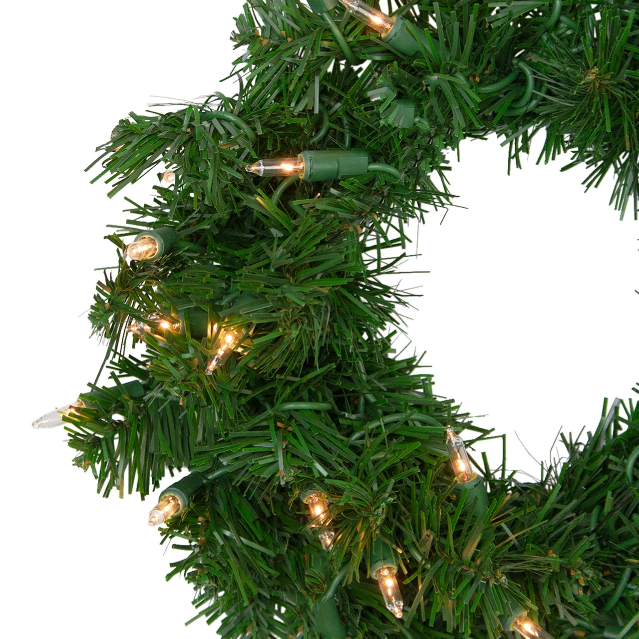 Pre-Lit Deluxe Windsor Pine Artificial Christmas Wreath - 12-Inch, Clear Lights 4 Pre-Lit Deluxe Windsor Pine Artificial Christmas Wreath - 12-Inch, Clear Lights - Image 2