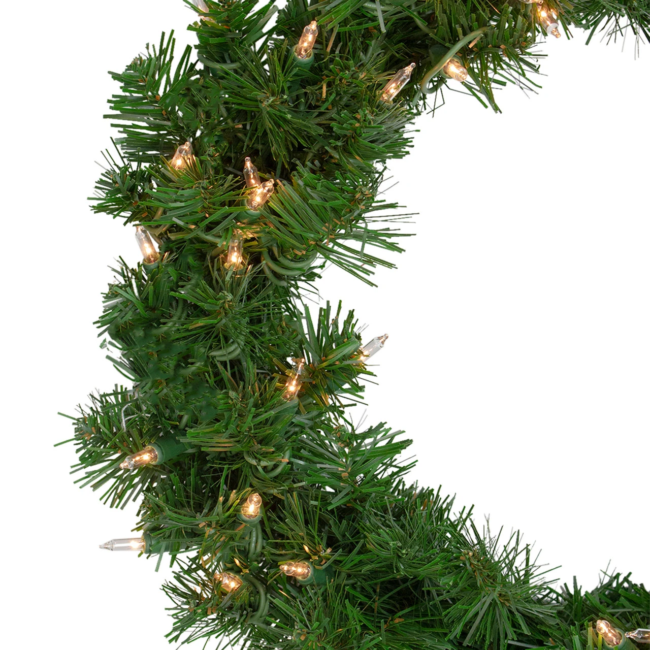 18" Deluxe Windsor Pine Artificial Christmas Wreath - Clear Lights 4 18" Deluxe Windsor Pine Artificial Christmas Wreath - Clear Lights - Image 2