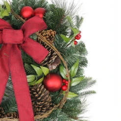 Red Berries And Ball Ornaments Artificial Christmas Wreath With Ribbon - 24-Inch, Unlit 9 Red Berries And Ball Ornaments Artificial Christmas Wreath With Ribbon - 24-Inch, Unlit -Optimal Christmas Shop northlightkji82585b 79822.1667659834
