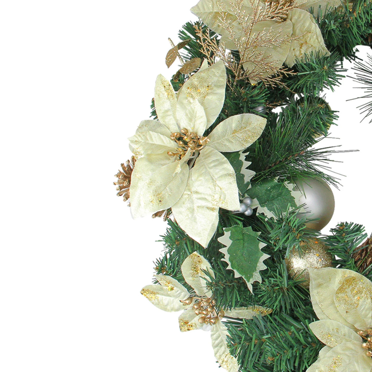 White And Green Pine Cone Artificial Christmas Wreath - 24-Inch, Unlit 4 White And Green Pine Cone Artificial Christmas Wreath - 24-Inch, Unlit - Image 2