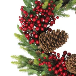 Pine Cone And Berry Artificial Christmas Wreath, 22-Inch, Unlit -Optimal Christmas Shop northlightvm02189b 51169.1667531199