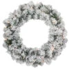 Pre-lit Heavily Flocked Madison Pine Artificial Christmas Wreath, 24-Inch, Clear Lights -Optimal Christmas Shop northligth sm92919 1 49740.1684450198