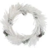24" White Flocked Artificial Christmas Wreath With Pine Cones -Optimal Christmas Shop northlught z94019 1 50097.1678380739