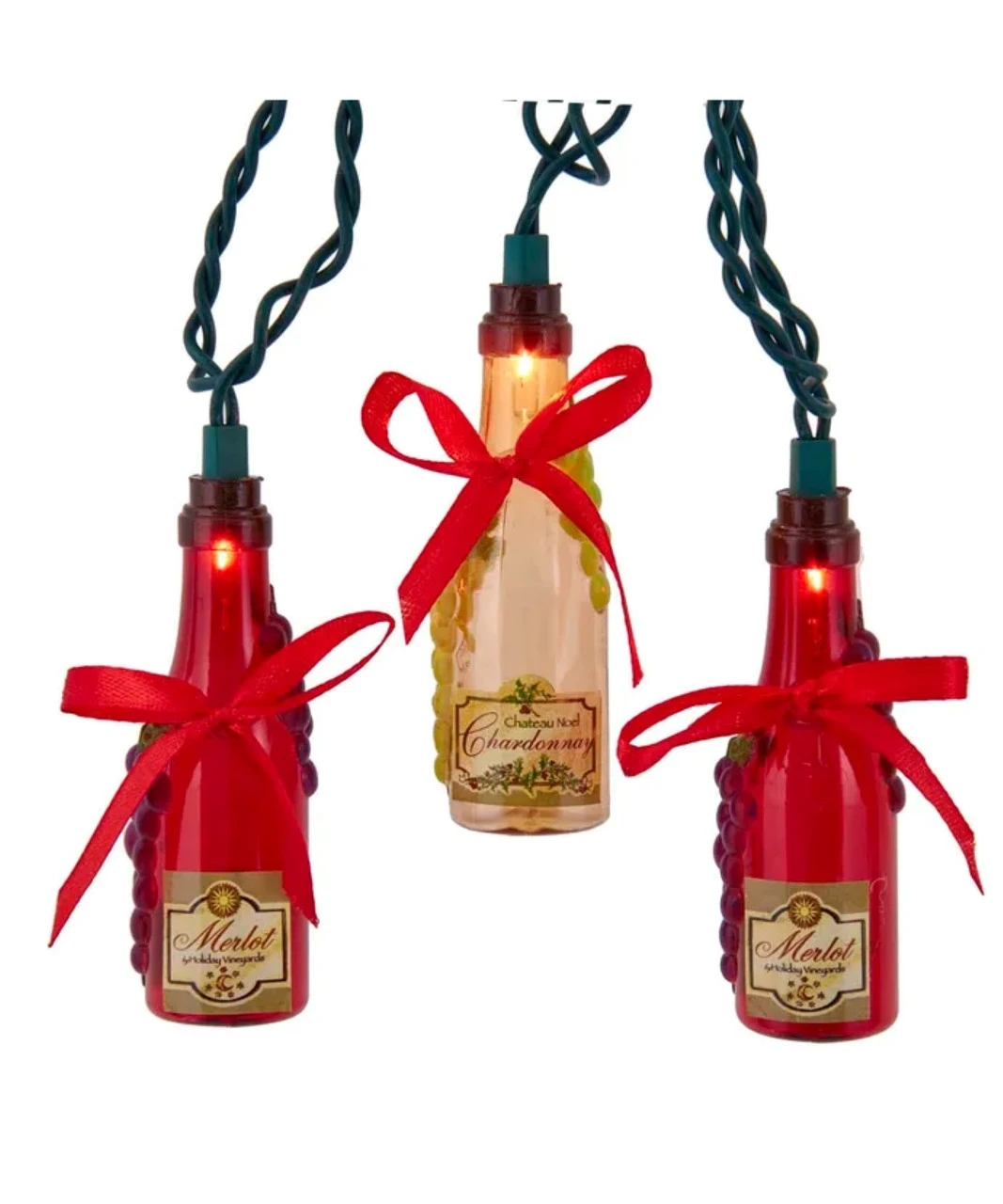 Set Of 10 Red And Pink Champagne Bottles Summer Lights 3 Set Of 10 Red And Pink Champagne Bottles Summer Lights