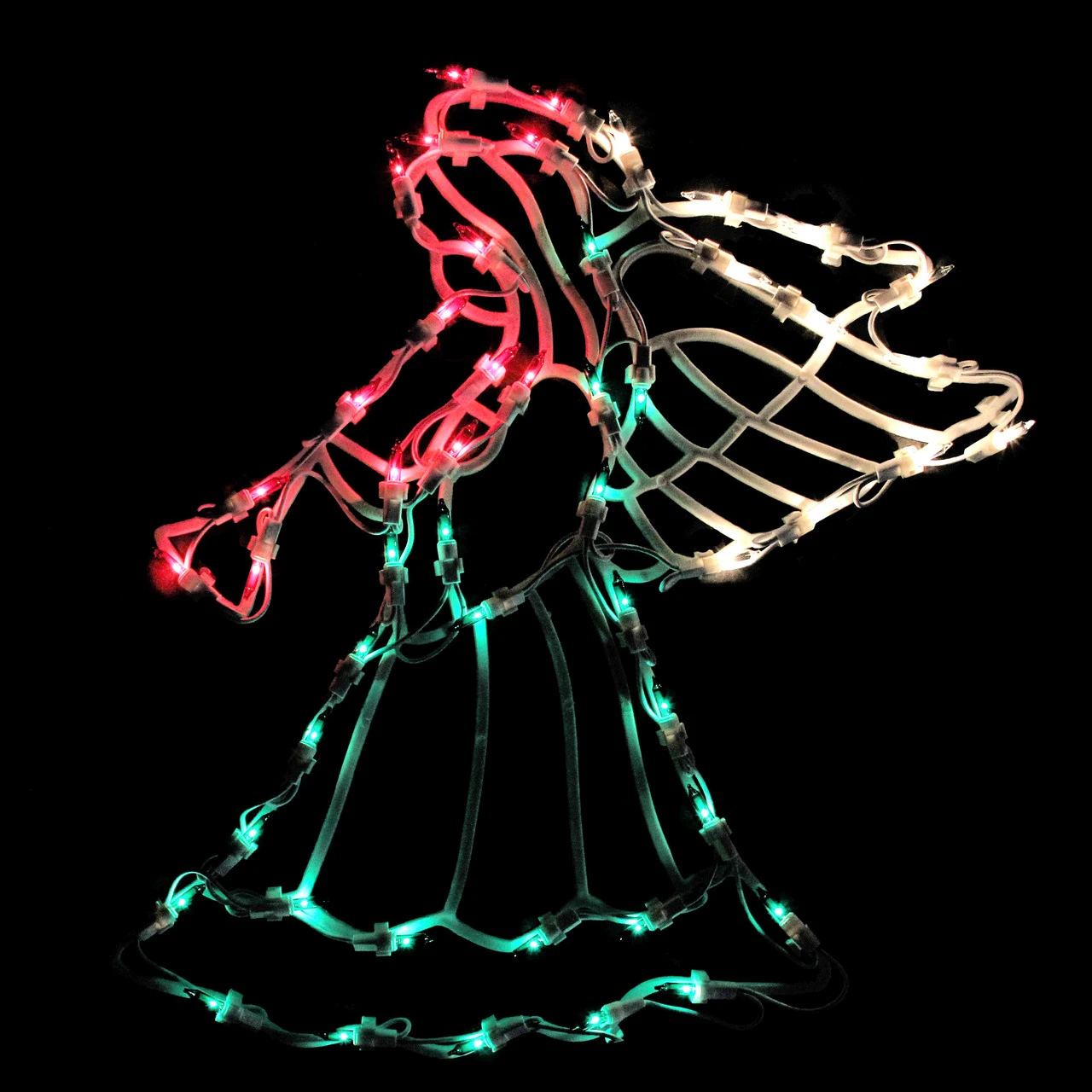 18" Lighted Trumpeting Angel Christmas Window Silhouette Decoration 3 18" Lighted Trumpeting Angel Christmas Window Silhouette Decoration