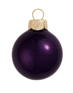4ct Pearl Purple Glass Ball Christmas Ornaments 4.75" (120mm)