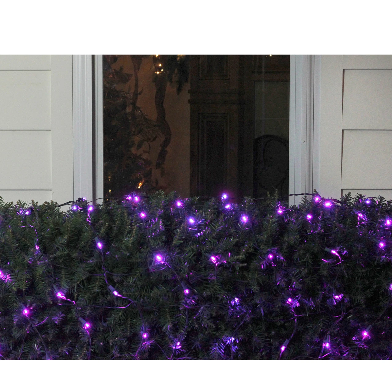 4' X 6' Purple LED Wide Angle Net Style Christmas Lights - Green Wire 4 4' X 6' Purple LED Wide Angle Net Style Christmas Lights - Green Wire - Image 2