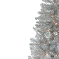 6.5' Pre-Lit FullMetallic Silver Tinsel Artificial Christmas Tree, Clear Lights -Optimal Christmas Shop p4jdoxapaxth9zkvq4kd2e44omcmawxw 41226.1681322086