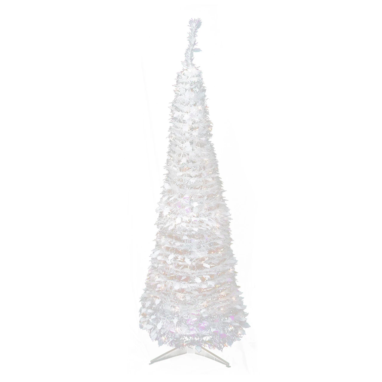 6' Pre-Lit Slim Tinsel Artificial Christmas Tree - Clear Lights 4 6' Pre-Lit Slim Tinsel Artificial Christmas Tree - Clear Lights - Image 2
