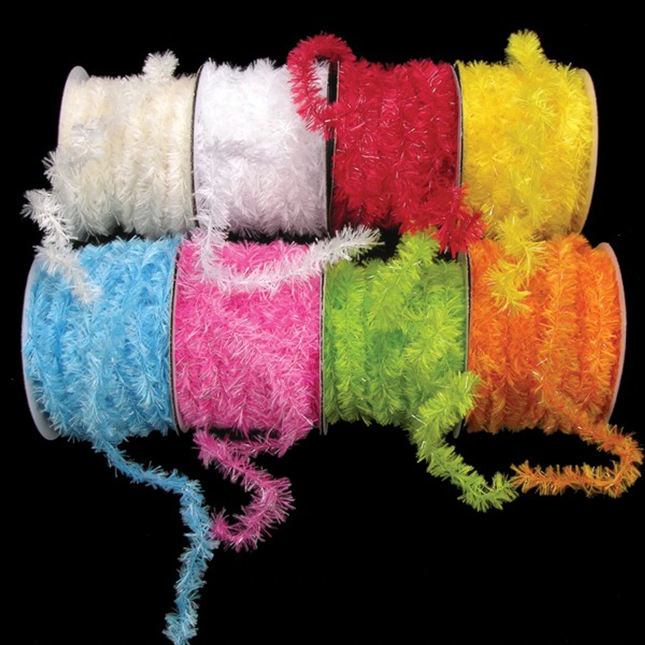 White Fuzzy Boa Party Garland 0.75" X 55 Yards 4 White Fuzzy Boa Party Garland 0.75" X 55 Yards - Image 2