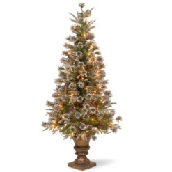4' Pre-lit Potted Liberty Pine Entrance Artificial Christmas Tree – Clear Lights