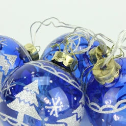 4ct Blue Glass 2-Finish LED Lighted Christmas Ball Ornaments 3.25" (80mm) -Optimal Christmas Shop penn2014 24360 13397.1667601507