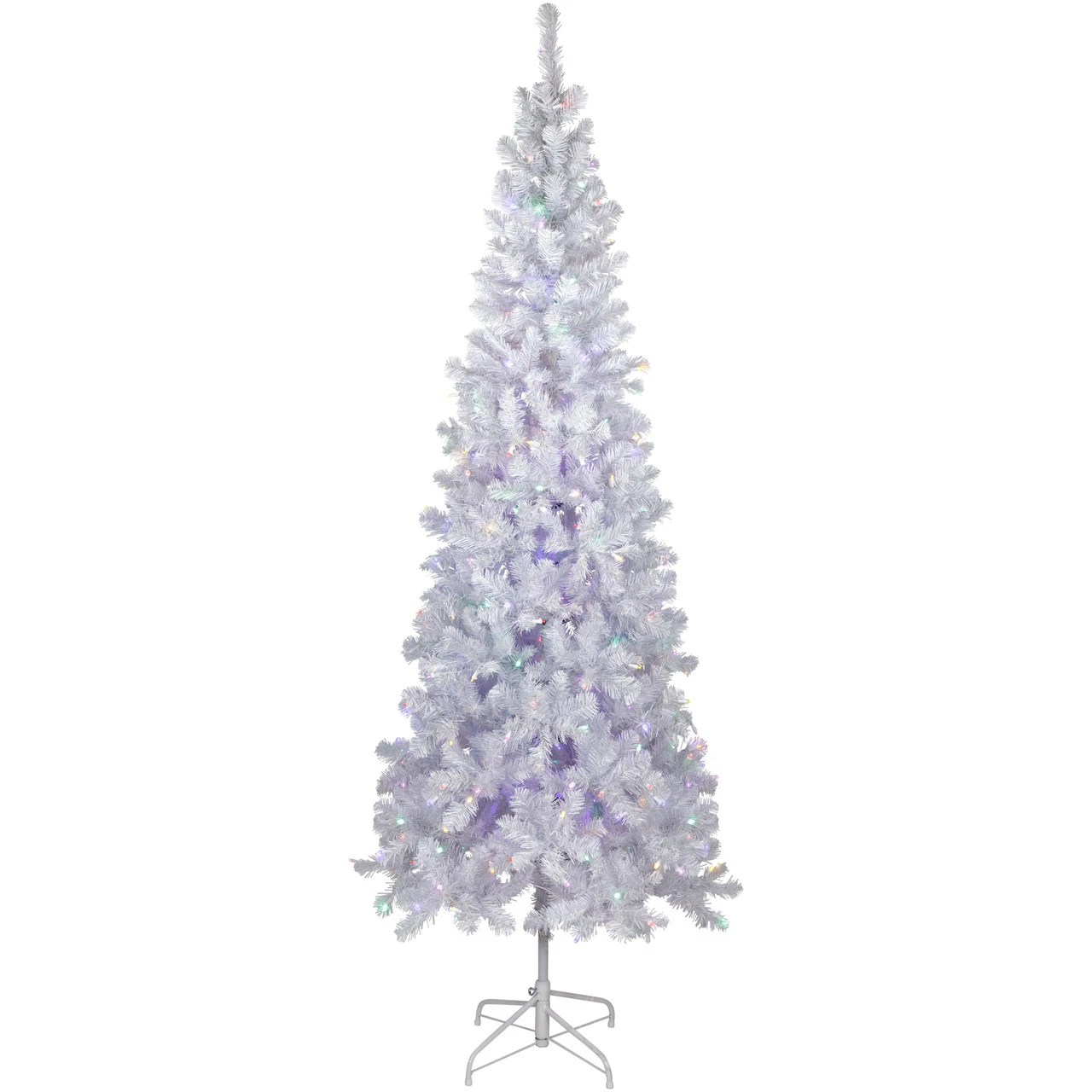 7.5' Pre-Lit White Winston Pine Artificial Christmas Tree, Multi LED Lights 3 7.5' Pre-Lit White Winston Pine Artificial Christmas Tree, Multi LED Lights